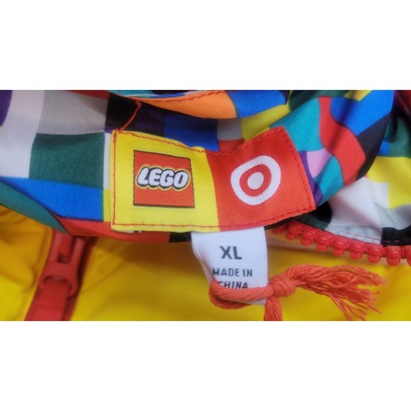 Lego Collection X Target Woman's Color Block Puffer Red Orange Pink Jacket Vest - Picture 4 of 8